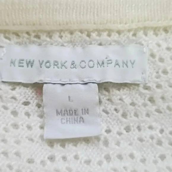 New York & Company Women's White Sweater Thin Knit - Picture 6 of 16